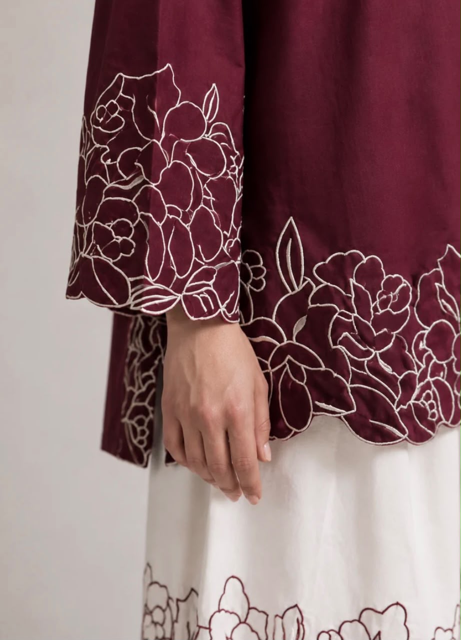 Rang e Hina with Deep maroon short shirt