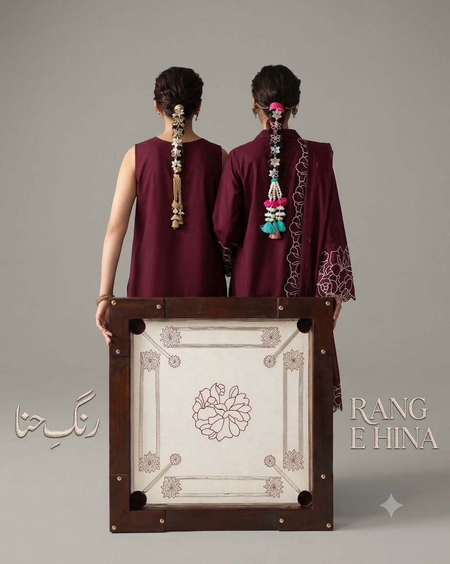 Rang e Hina with Deep maroon short shirt