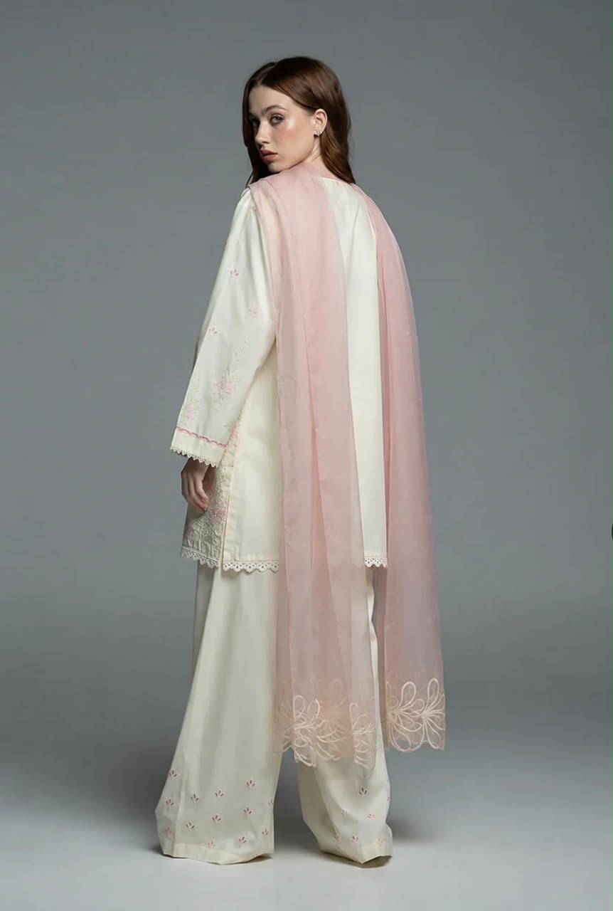 Gul e yaas with Embroidered cotton short shirt
