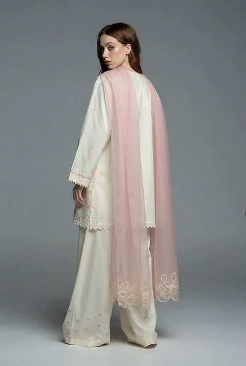 Gul e yaas with Embroidered cotton short shirt